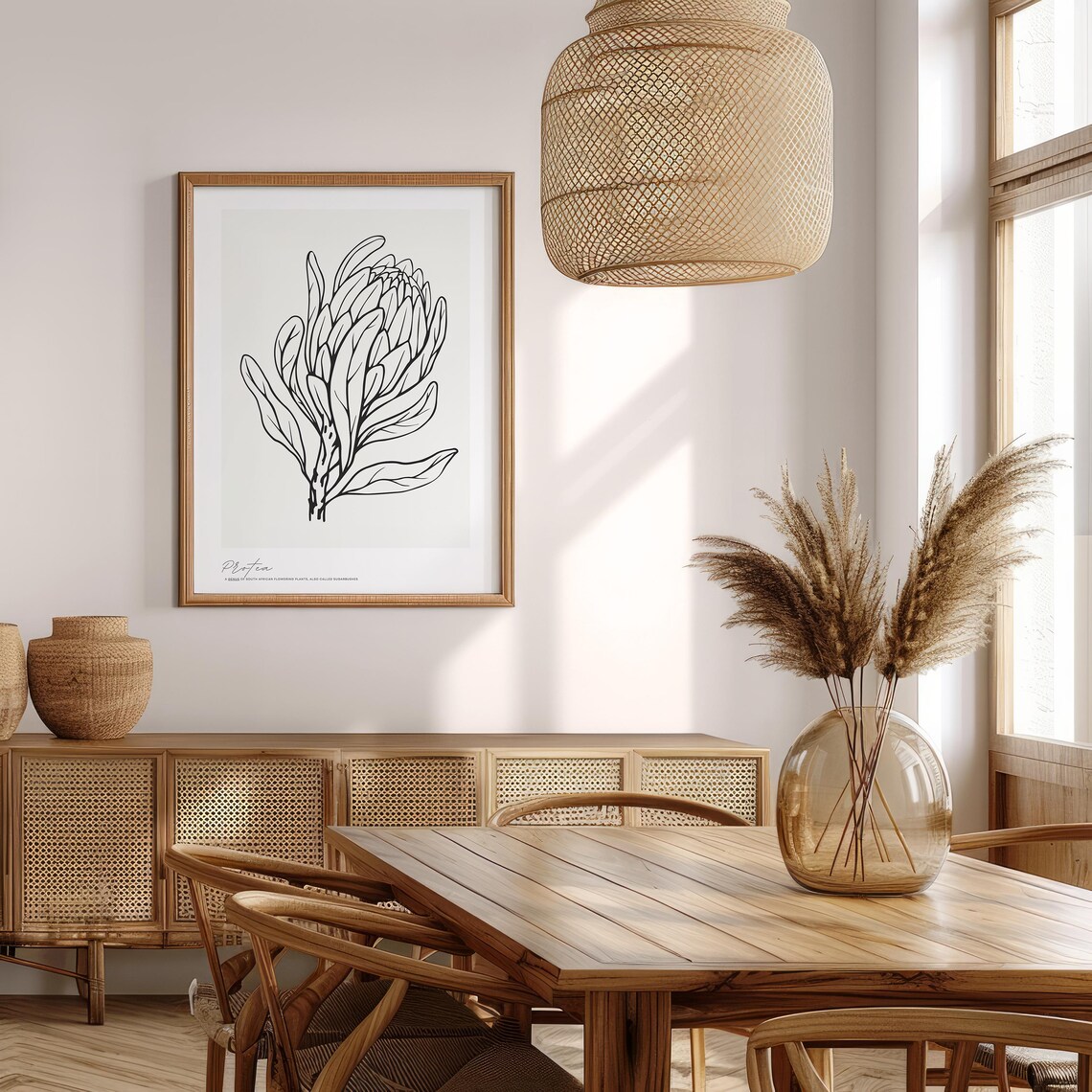 Protea Line Art, Minimalist Botanical Poster - Image 4