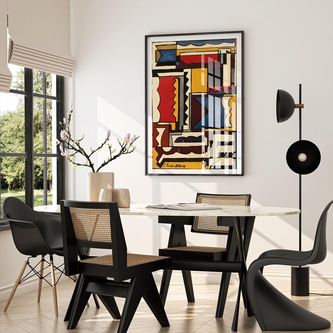 Mid Century Modern Retro Abstract Geometric Art Print - Image 4