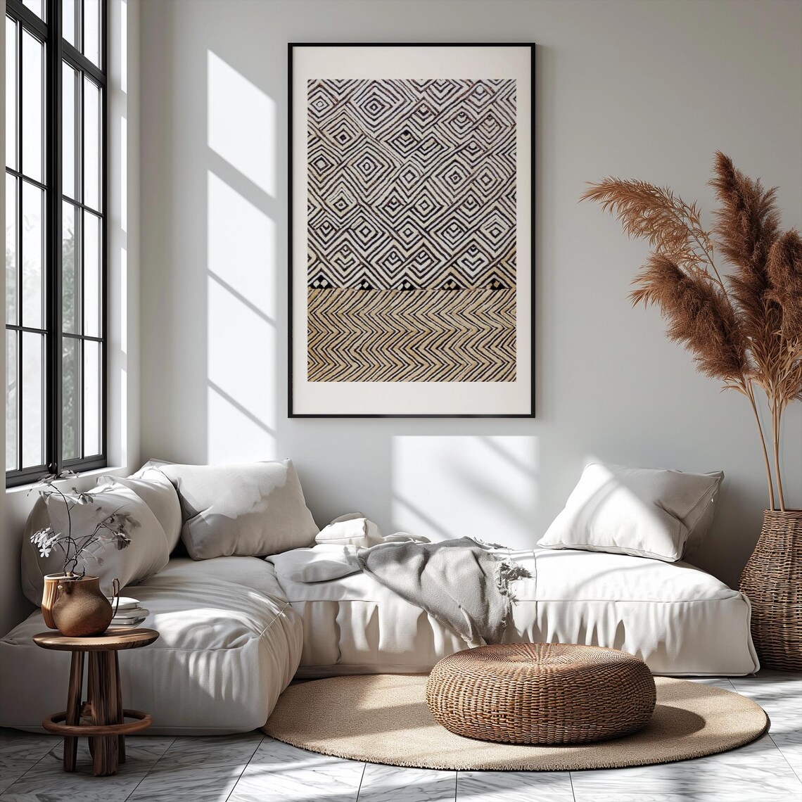 Kuba Textile African Geometric Art Print - Image 2