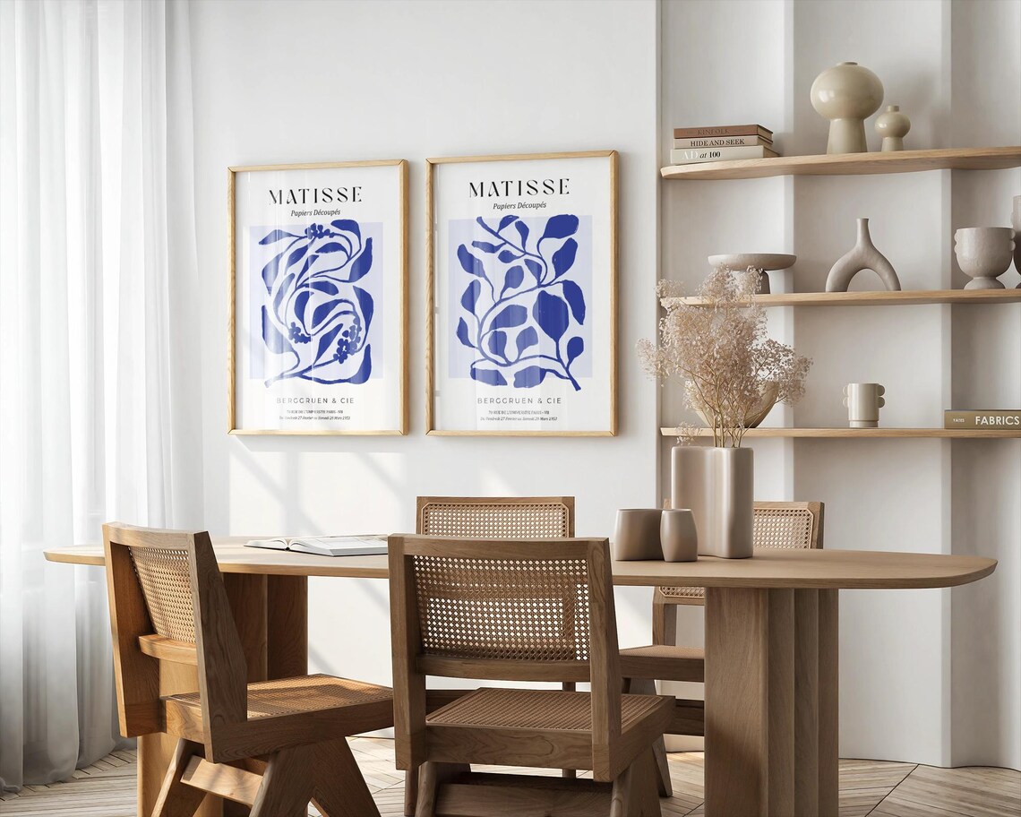 Matisse Inspired Blue Botanical, Minimalist Art Print - Image 5