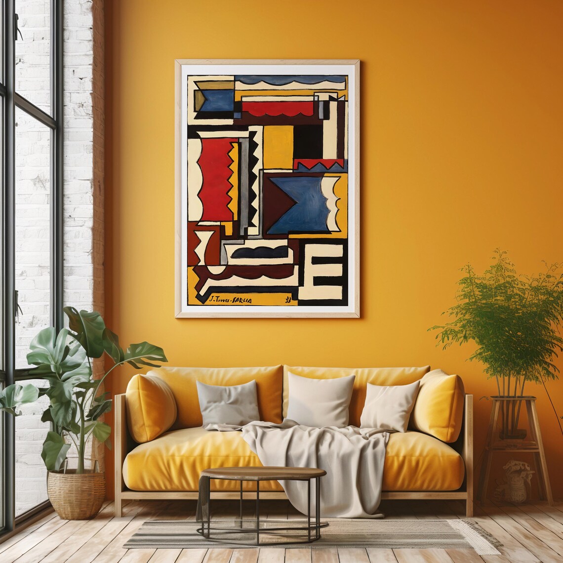Mid Century Modern Retro Abstract Geometric Art Print - Image 5