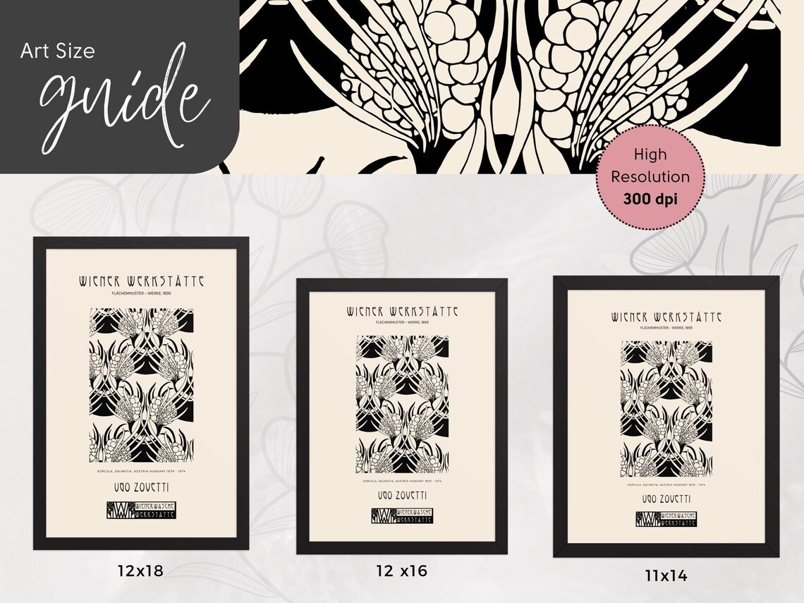 Art Nouveau Vintage Style Floral Pattern Poster - Image 4