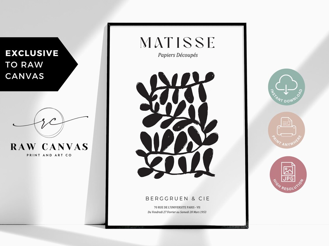 Matisse Inspired Art, Mid Century Modern Decor