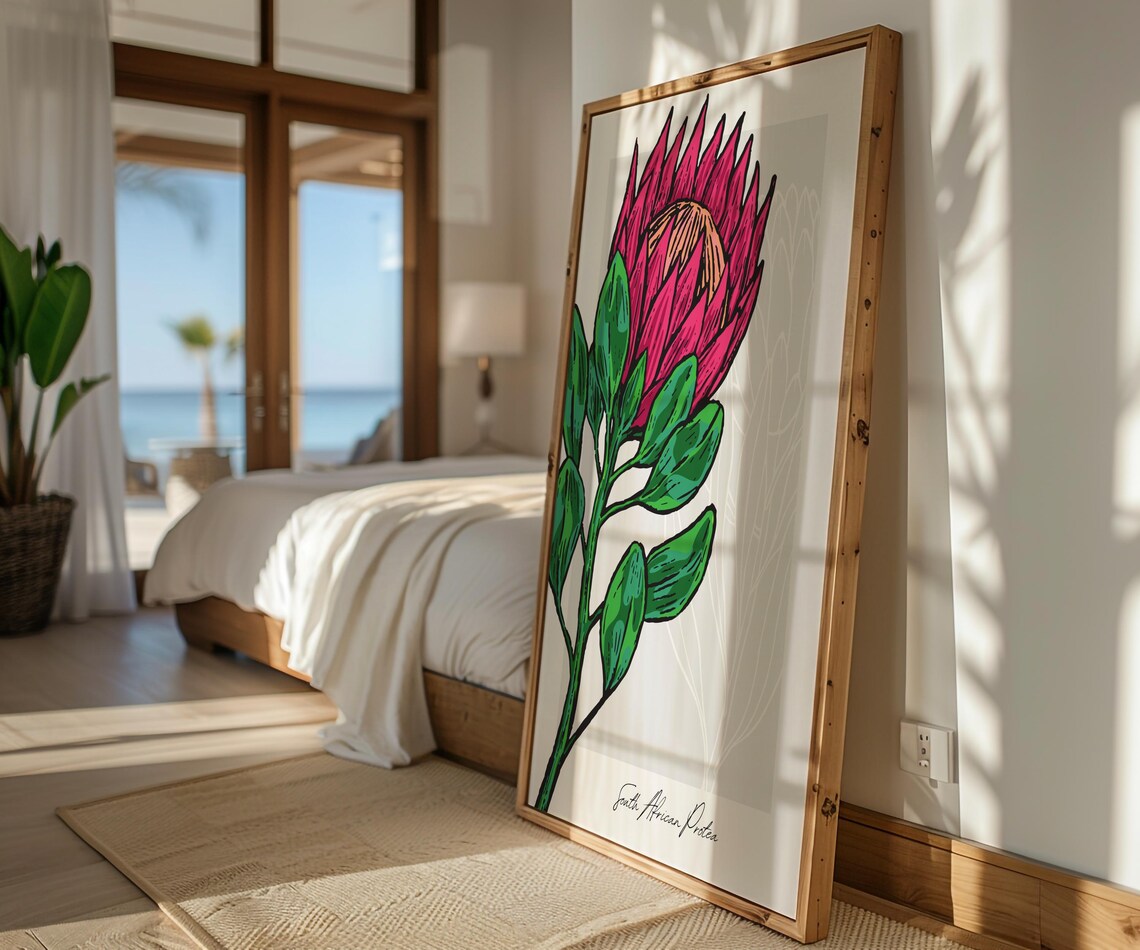 Protea Flower, South African Botanical Illustration - Image 3