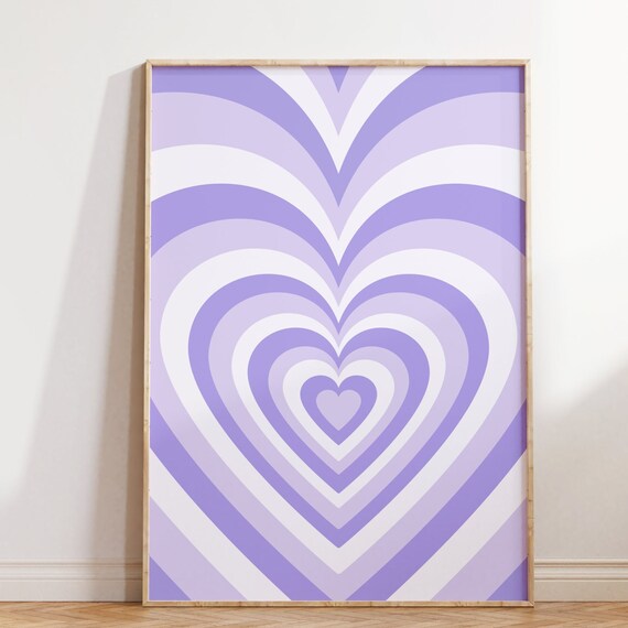 Retro Heart Wall Print Cute Print Wall Art Retro Wall Art Print Retro Poster Pastel Poster Wall Art Prints