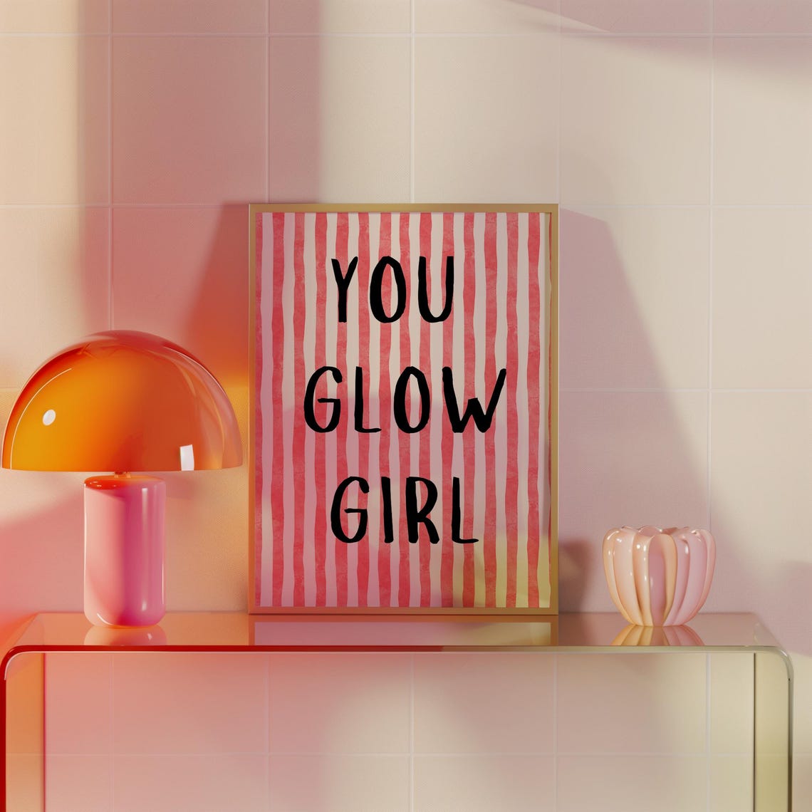 You Glow Girl Print Motivational Poster Women Empowerment Sign Inspirational Quote Print Feminist Wall Art Wall Art Gift