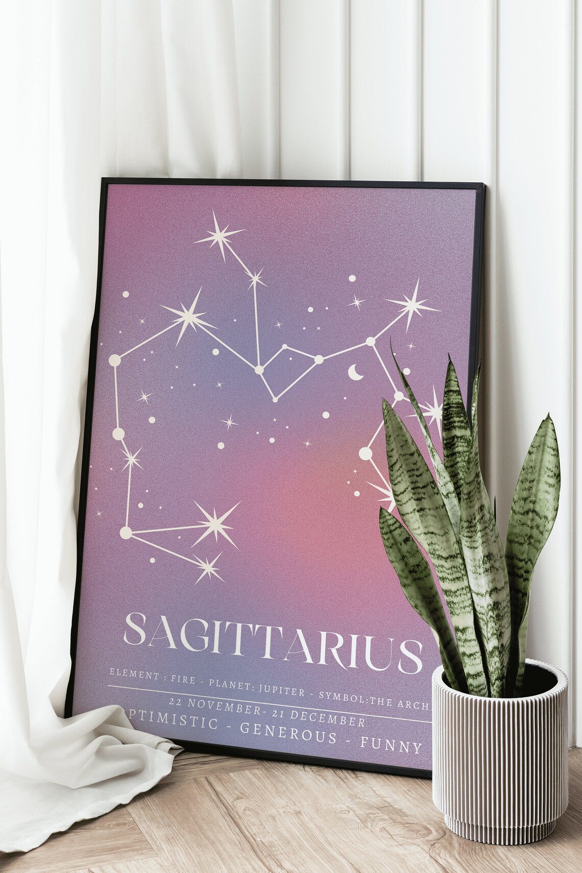Sagittarius Constellation Purple Night Sky Zodiac Astrology Sign Poster - Image 4