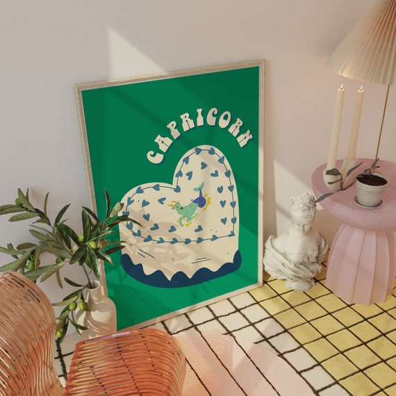 Capricorn Zodiac Wall Art Print Capricorn Art Print Capricorn Zodiac Capricorn Gifts Zodiac Wall Art Capricorn Astrology
