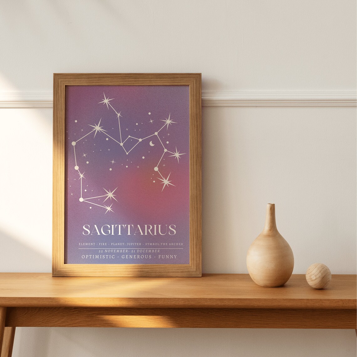 Sagittarius Constellation Purple Night Sky Zodiac Astrology Sign Poster - Image 3