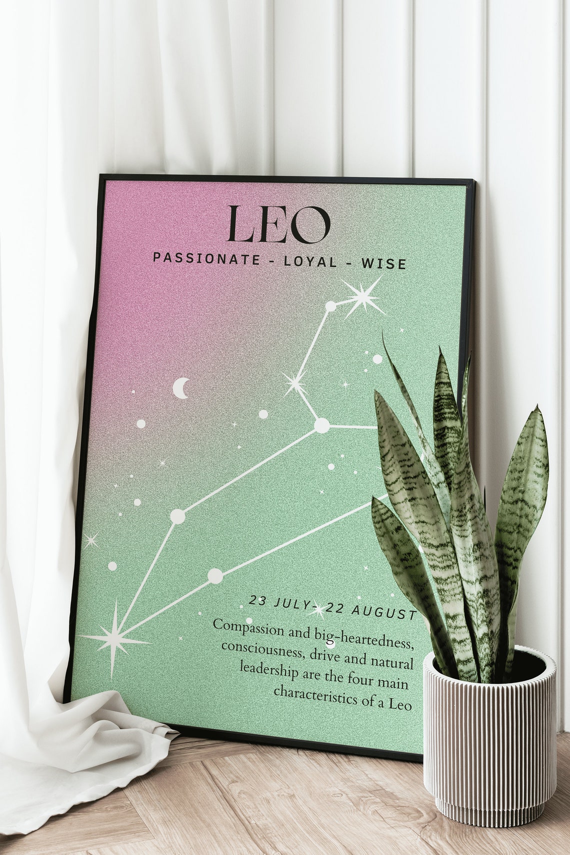 Leo Zodiac Star Sign Constellation Gradient Astrology Poster - Image 4