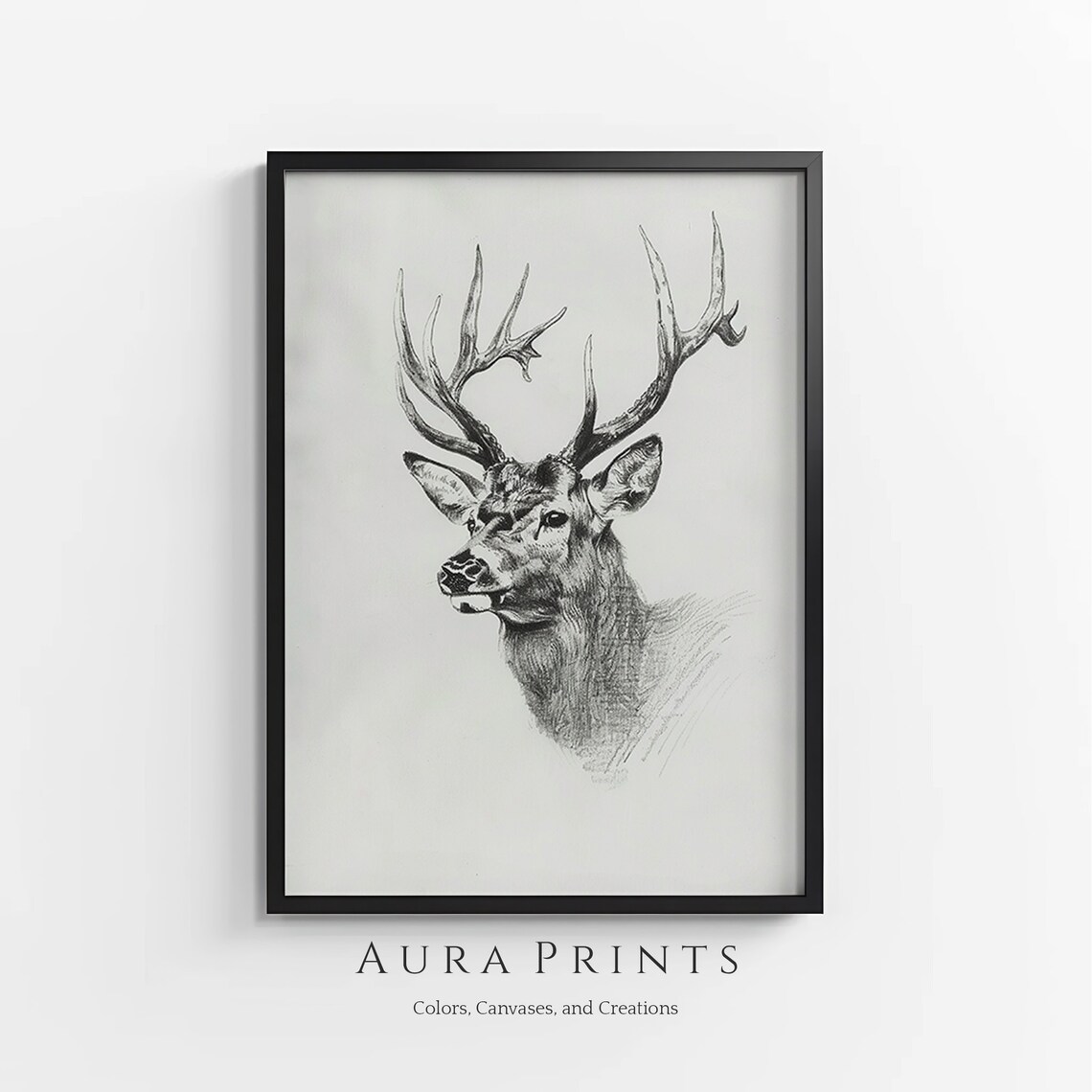 Majestic Deer Sketch Nature Art Vintage Wall Decor Gift 0939