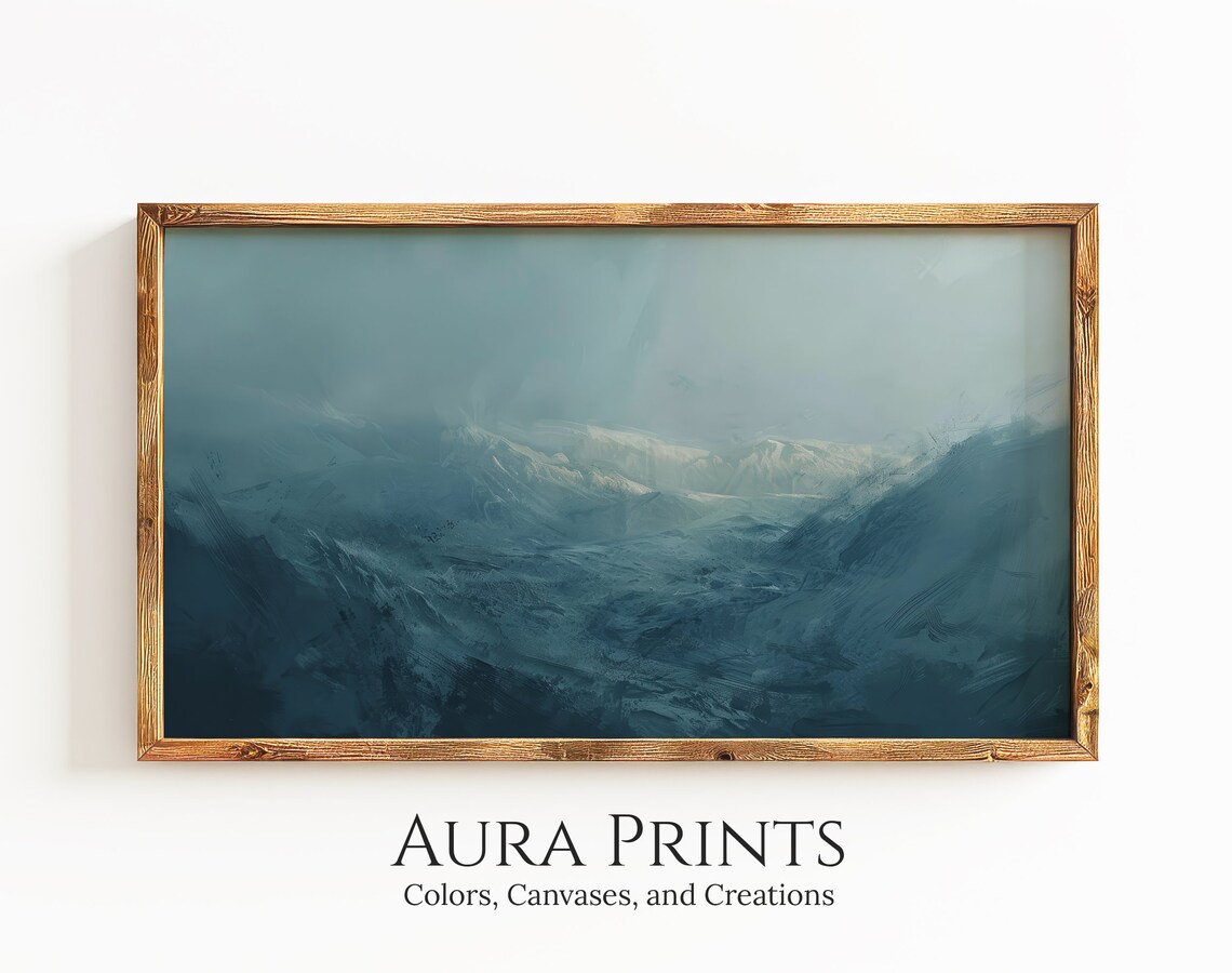 Aurora Borealis Display Northern Lights Landscape Frame Tv Art Muted Color Abstract Scene 0838