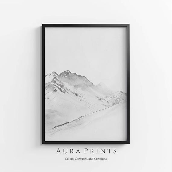 Abstract Mountain Art Sketch Minimalist Nature Line 1295