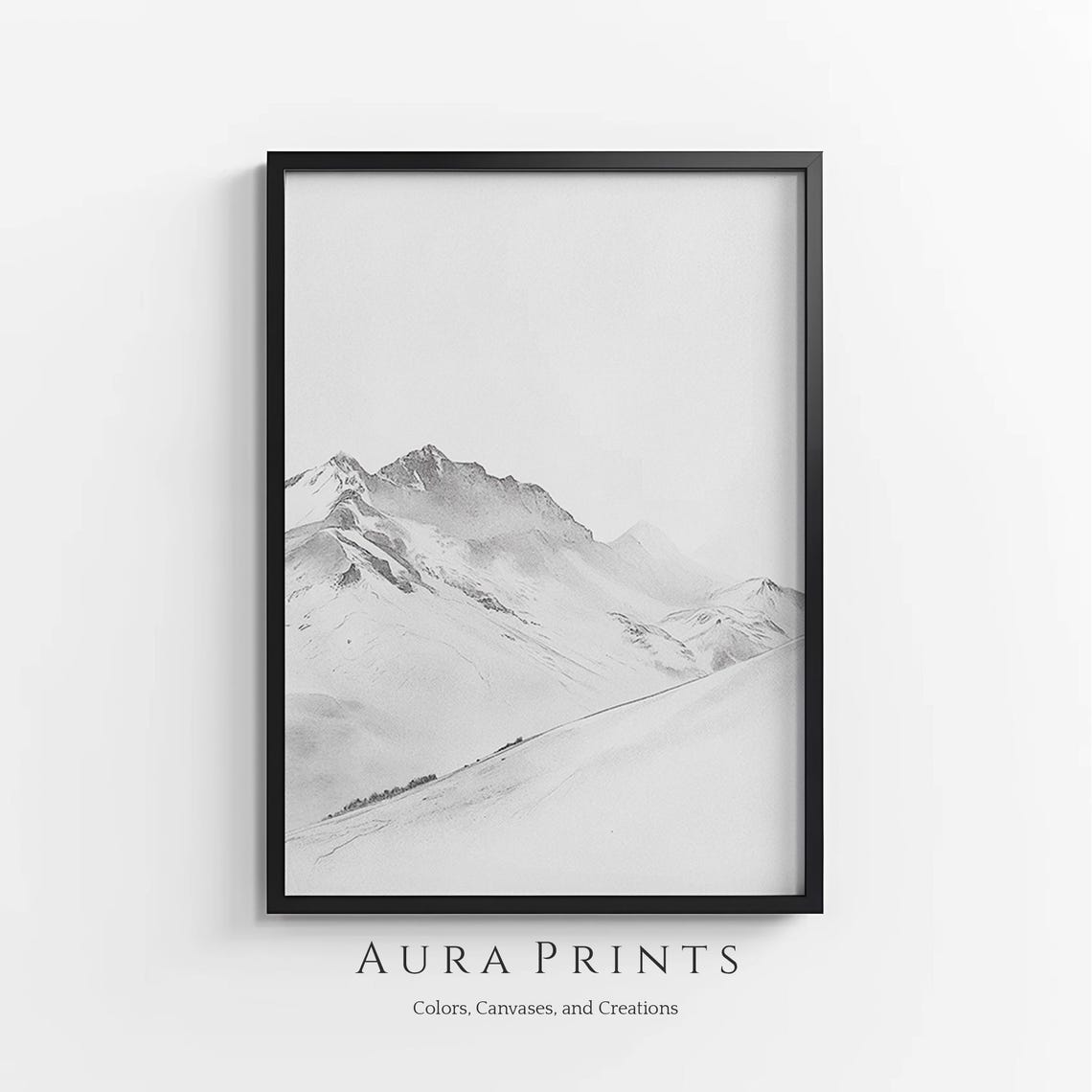 Minimalist Mountain Peak Sketch Abstract Line Nature Wall Poster