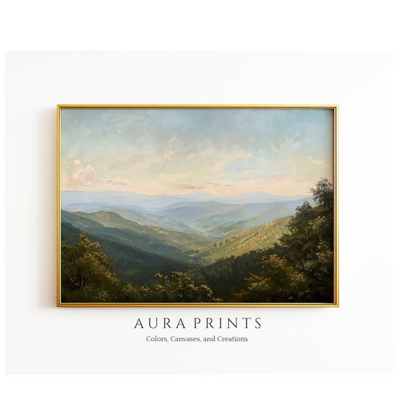 Mountain View With Style Of Asher B Durand Wall Art Vintage Nature Landscape Gift 0919