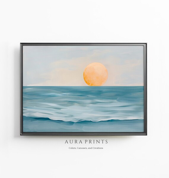 Coastal Sunrise Serenity Print Abstract Minimalism Wall Decor 0490