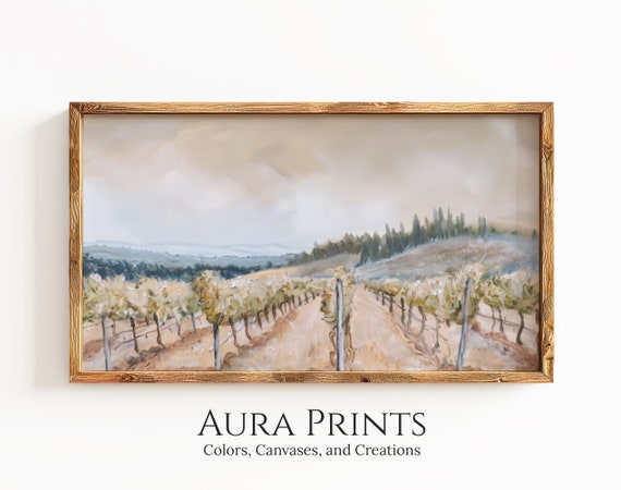 Loire Valley Vineyard Art Print, French Grape Fields
