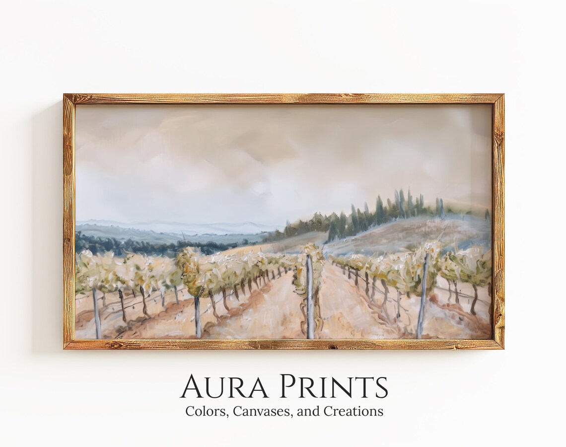Loire Valley Vineyard Art Print, French Grape Fields