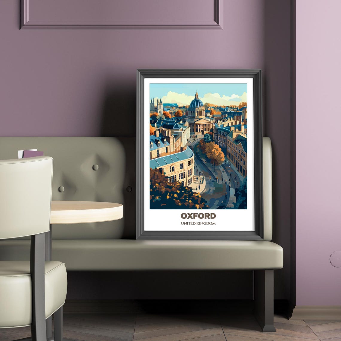 Oxford Travel Poster United Kingdom Travel Poster Citycape Painting Wall Art Oxford Home Decor Oxford Trip Print - Image 2