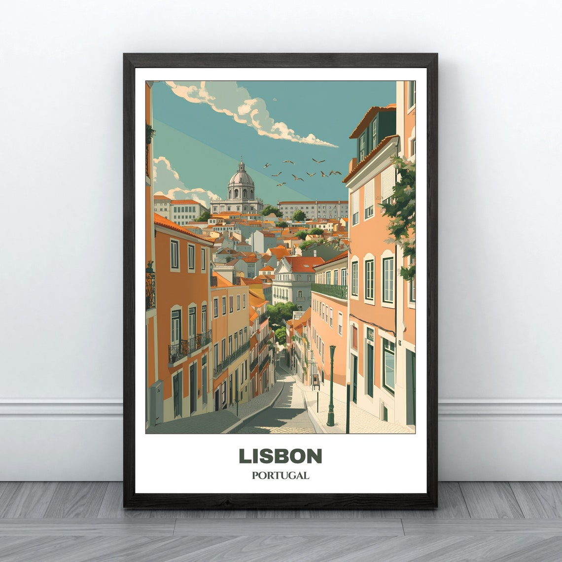 Lisbon Travel Poster Portugal Travel Poster Citycape Painting Print Wall Art Lisbon Home Decor Lisbon Trip Print
