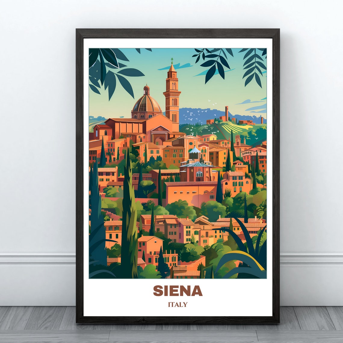 Siena Travel Poster Italy Travel Poster Citycape Painting Print Wall Art Siena Home Decor Siena Trip Art Print