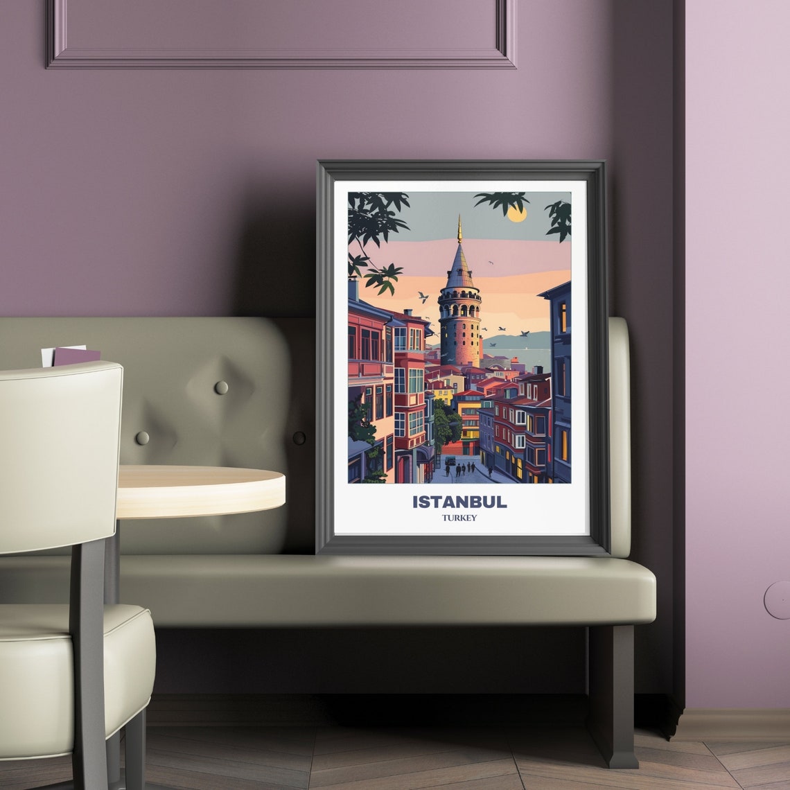 Istanbul Galata Tower Sunset Bosphorus Street View Travel Poster - Image 2