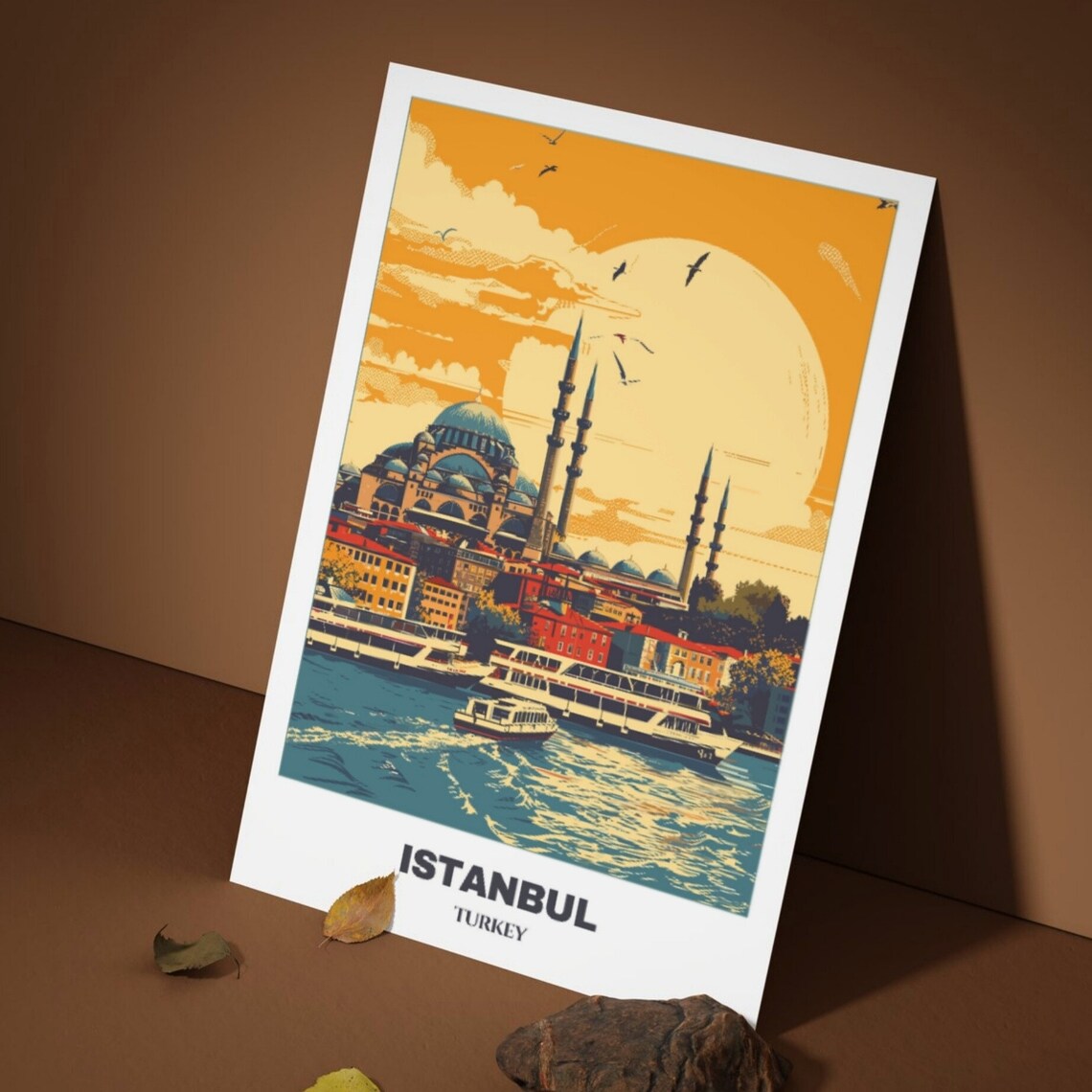 Istanbul Travel Poster, Cityscape Painting Print - Image 3