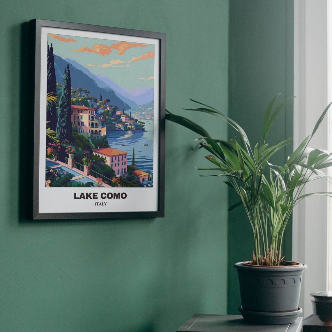 Beautiful Lake Como Italy Cypress Garden Villas Travel Poster - Image 5