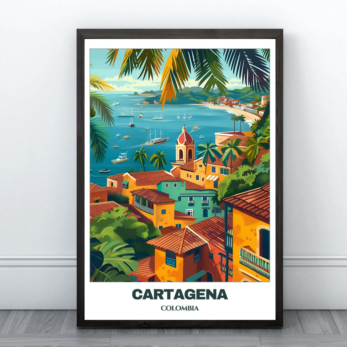 Cartagena Travel Poster Colombia Travel Poster Insta Print Art Cartagena Home Decor Cartagena Illustration