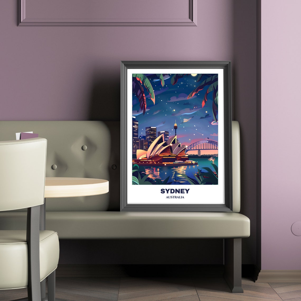 Sydney Opera House Night Harbour Bridge Australia Travel Poster - Image 4