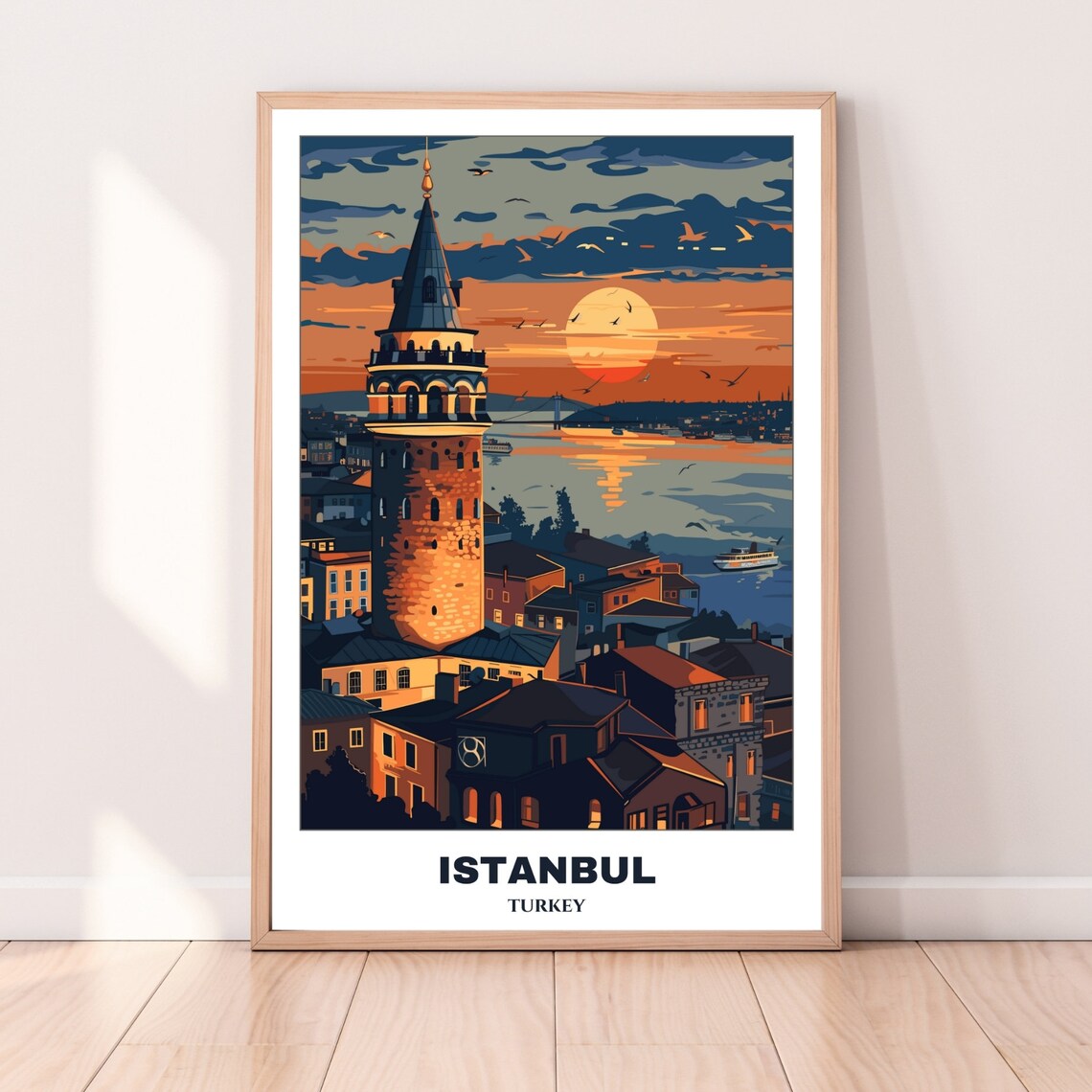 Istanbul Travel Poster, Turkey Cityscape Art Print - Image 4
