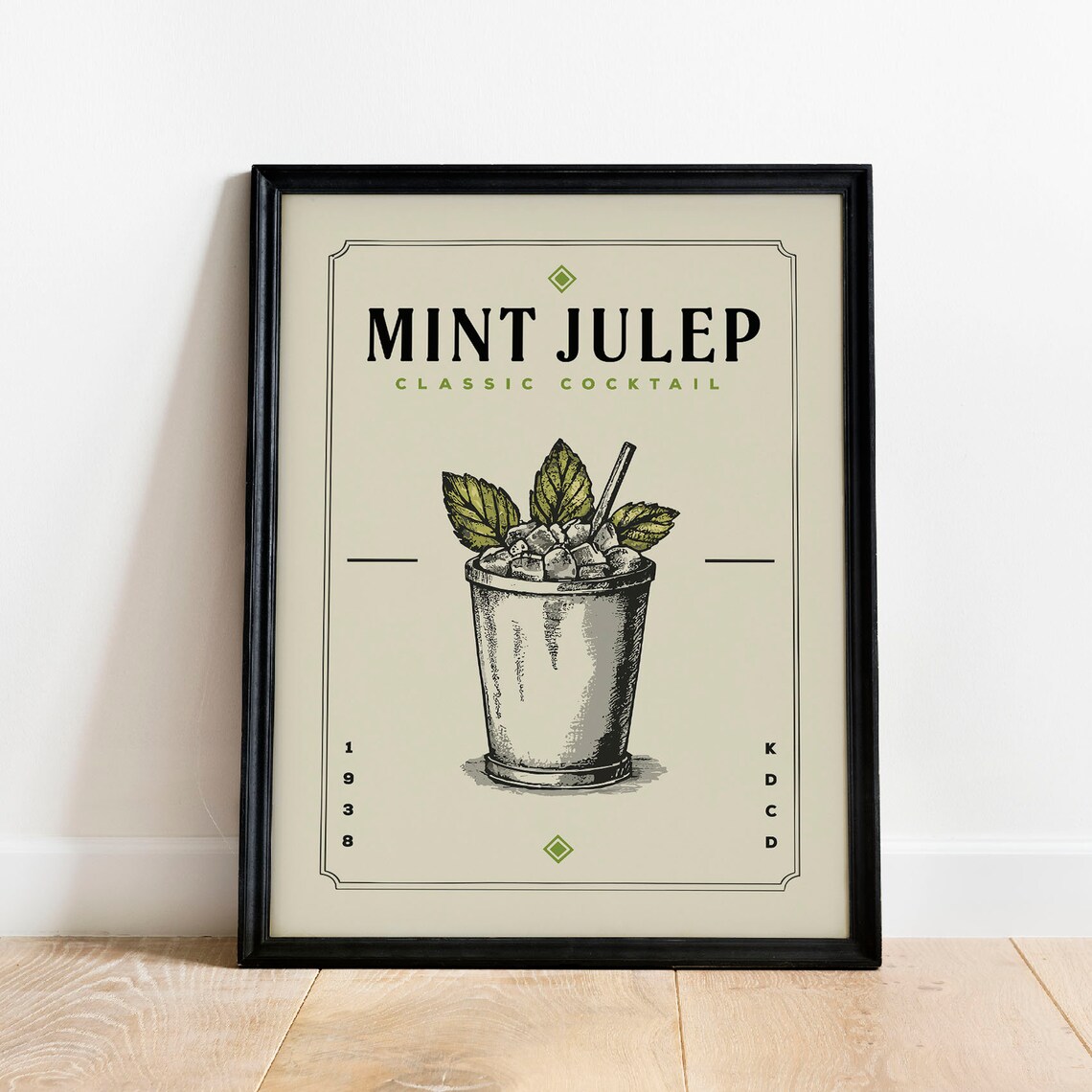 Mint Julep Cocktail Vintage Poster Print