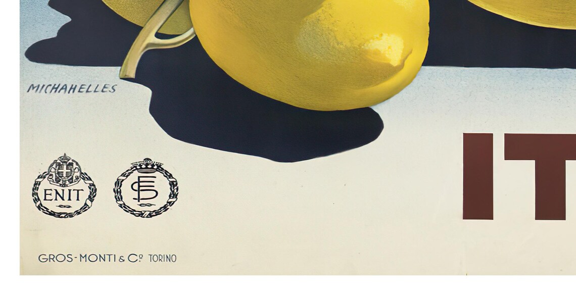 Italy Do You Know The Land Rail Map Lemons Travel Vintage Poster - Image 2