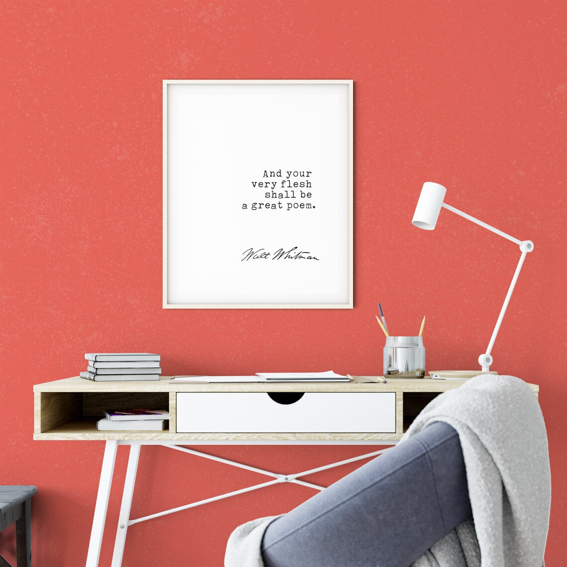 Walt Whitman And Your Very Flesh Shall Be A Great Poem Quote Poster - Image 2