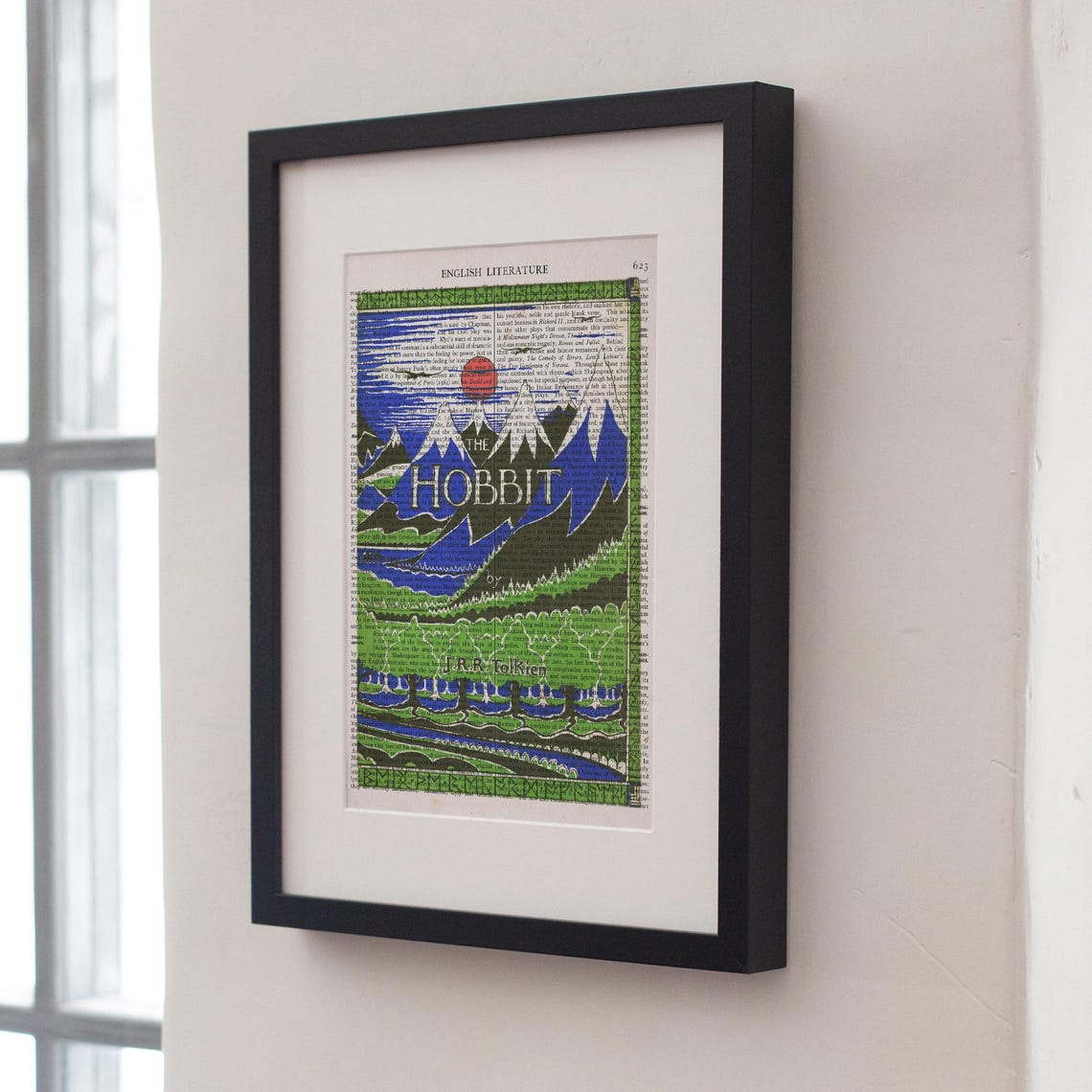 The Hobbit By Jrr Tolkien Instant Book Cover Art Reading Nook Decor Gifts Hobbit Gifts Print Locally Literature Gifts - Image 3