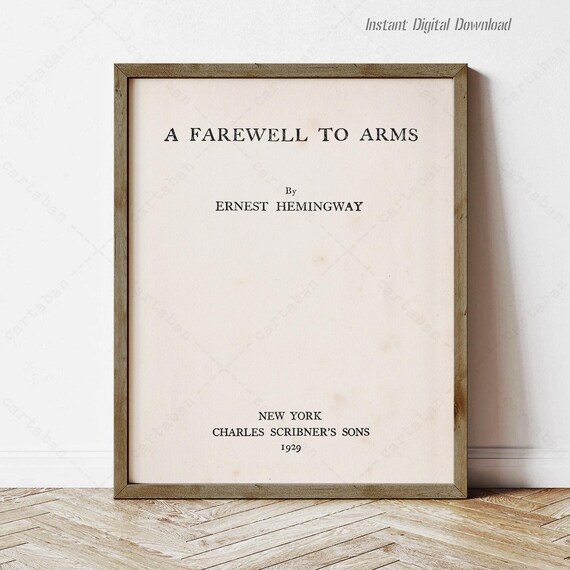 Ernest Hemingway A Farewell To Arms 1929 Title Page Print Poster Literary
