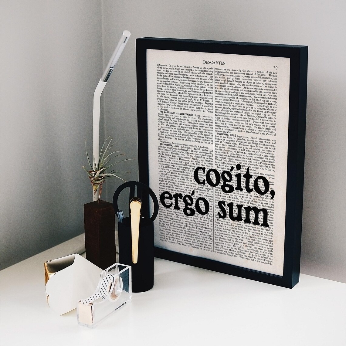 Rene Descartes Cogito Ergo Sum Vintage Dictionary Philosophy Poster - Image 2