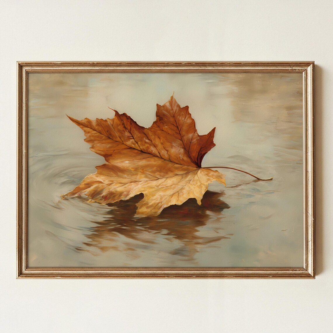 Autumn Leaf Art Print, Rustic Fall Decor