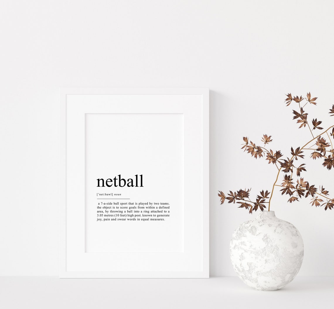 Netball Dictionary Definition Funny Team Sport Gift Poster Art - Image 2