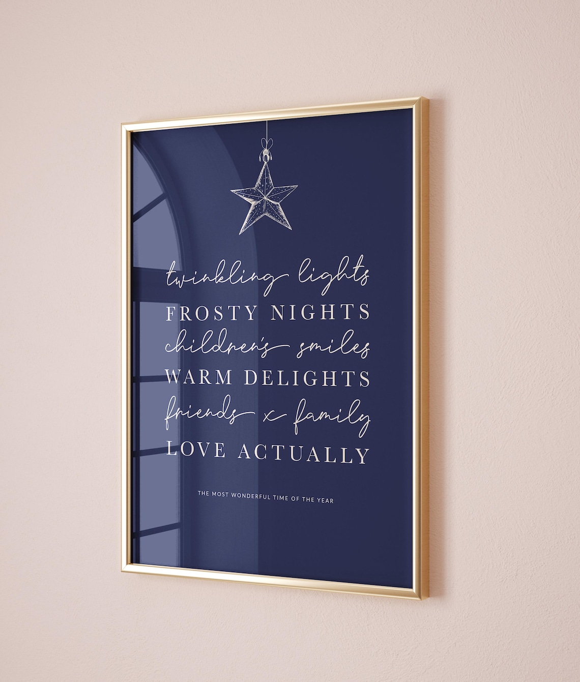 Burgundy Christmas Quotes Star Ornament Elegant Holiday Typography Poster - Image 2