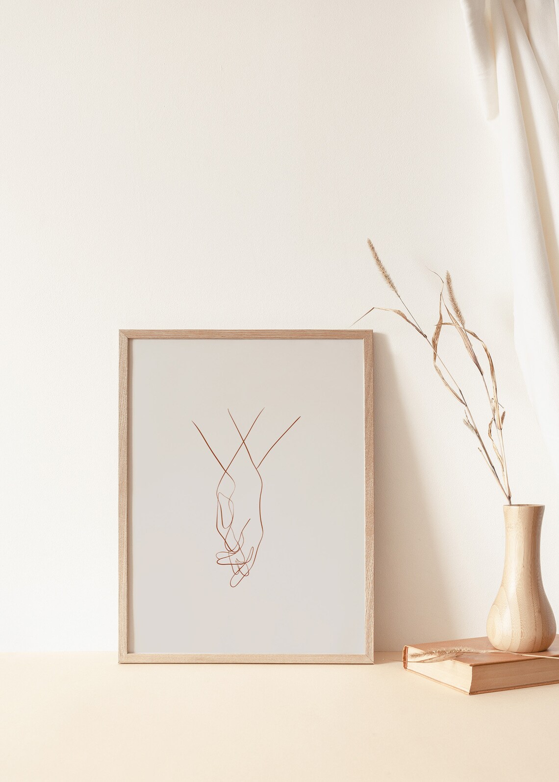 Hands Line Drawing, Soulmate Lovers Line Art Print - Image 2