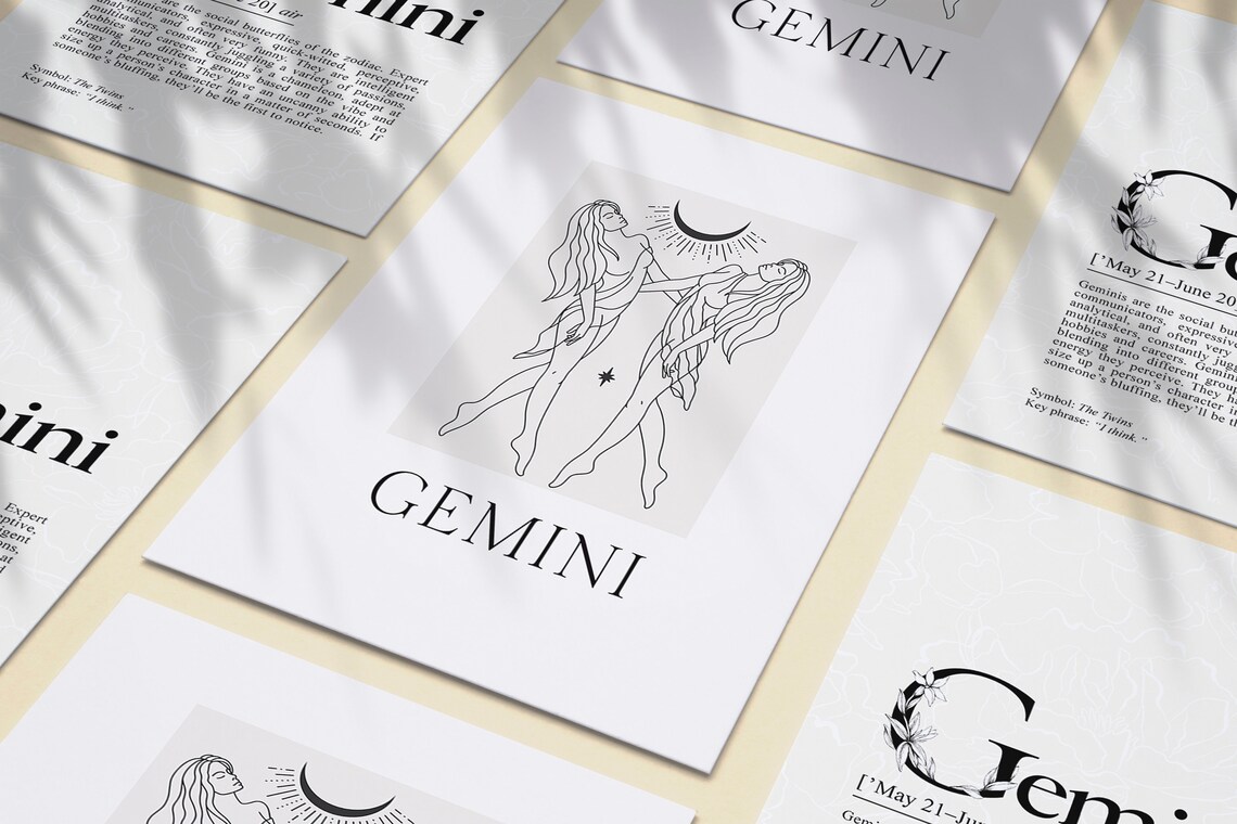 Gemini Definition Art Print, Zodiac Decor - Image 2