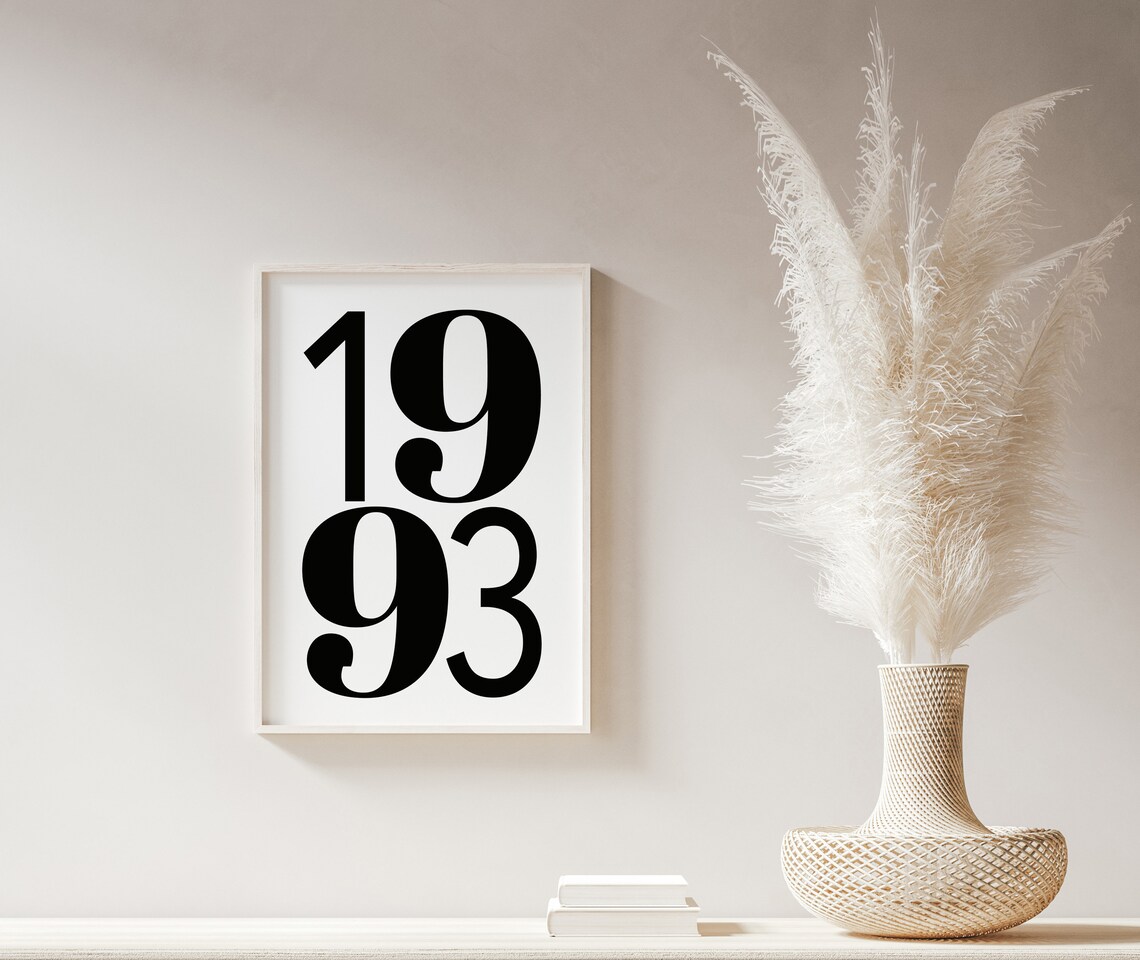 1993 Birth Year Print 30th Birthday Gift For Her Retro Poster 1993 Postercute Dorm Decor Bedroom Wall Art Prints - Image 2
