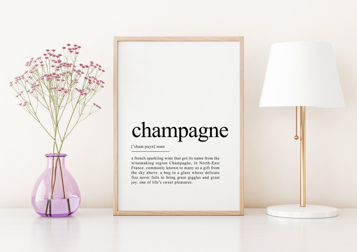 Champagne Definition Art Print, Bar Decor Poster - Image 2