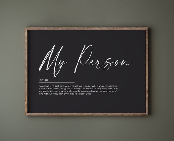 My Person Definition Print, Soulmate Gift for Her