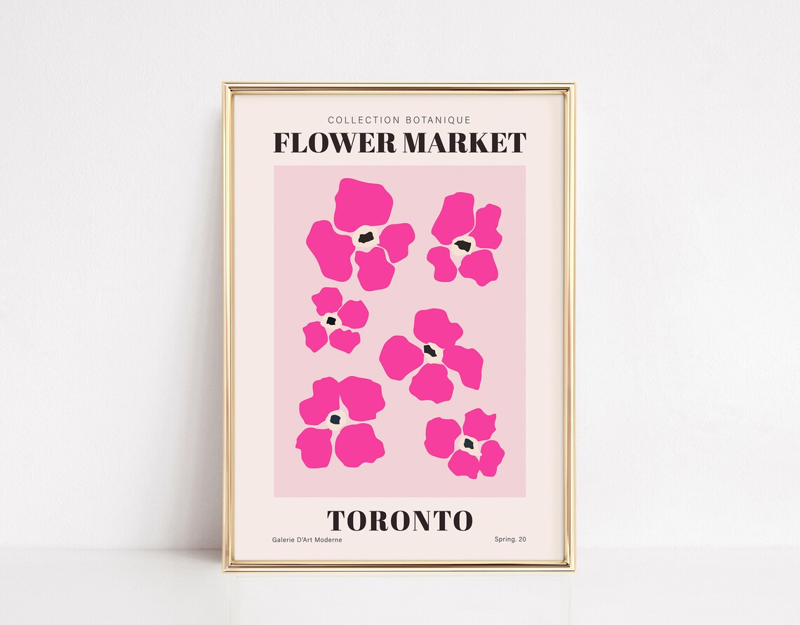 Toronto Flower Market Retro Travel Poster