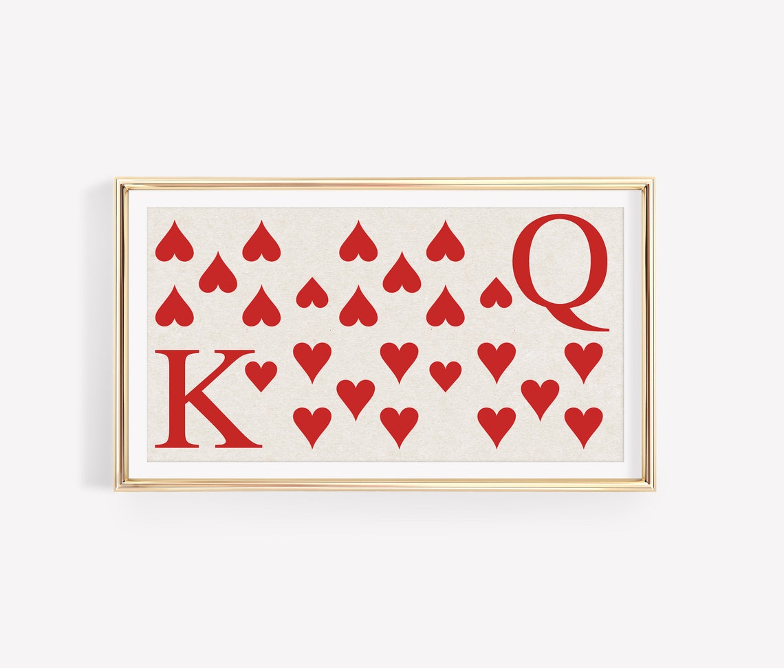 King and Queen of Hearts Playing Cards Valentines Decor Wall Art - Image 2