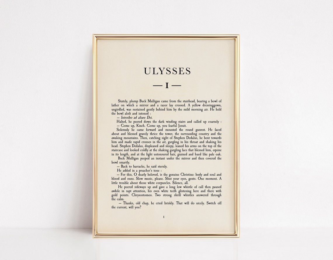 Ulysses Chapter One James Joyce First Page Literary Art Print