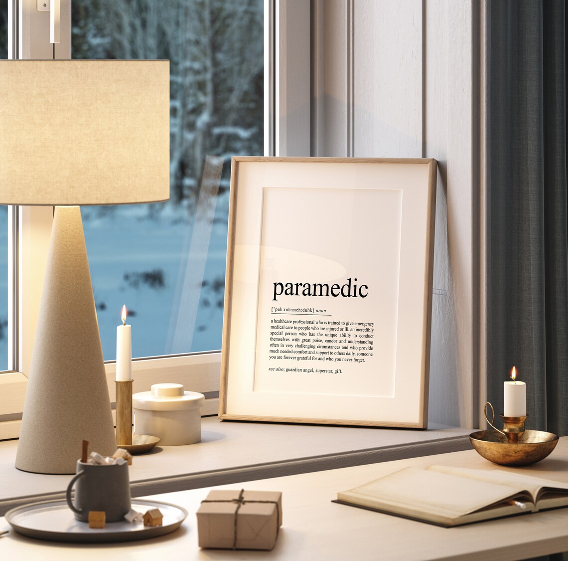 Paramedic Definition Typography Print, Healthcare Worker Gift - Image 2