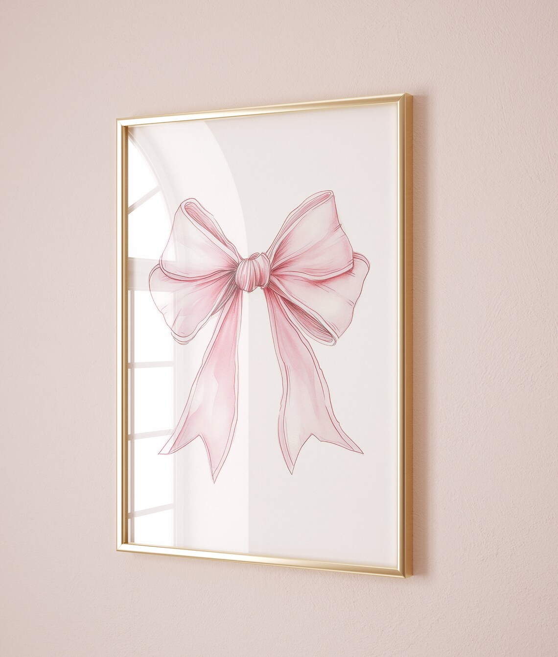 Pink Bow Nursery Art Print, Grandmillenial Coquette